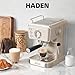 HADEN Barista Brew Espresso Coffee Machine, Stainless Steel Espresso Maker with Milk Frother and Steamer Function and 1.5L Water Tank, Putty & Copper