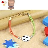 Ghasitaram Gifts Jaiccha Rakhi for Brother Rakhis Online KR24-008- Rakhi Bracelet Metal Football Kids Rakhi with Chocolate Coated Rice Crispies 200 gms