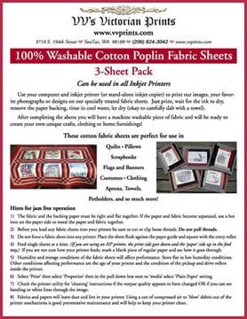 Amazon.com: Inkjet Printable Cotton Fabric 3-Sheet Pack
