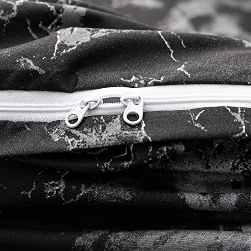 Smoofy King Marble Black Comforter Set, Black Marble Pattern Printed Bed Set, Soft Fabric With Brushed Microfiber Full Bed Sheets Fill Bedding Comforter Sets(1 Comforter, 2 Pillowcases) #TOP6