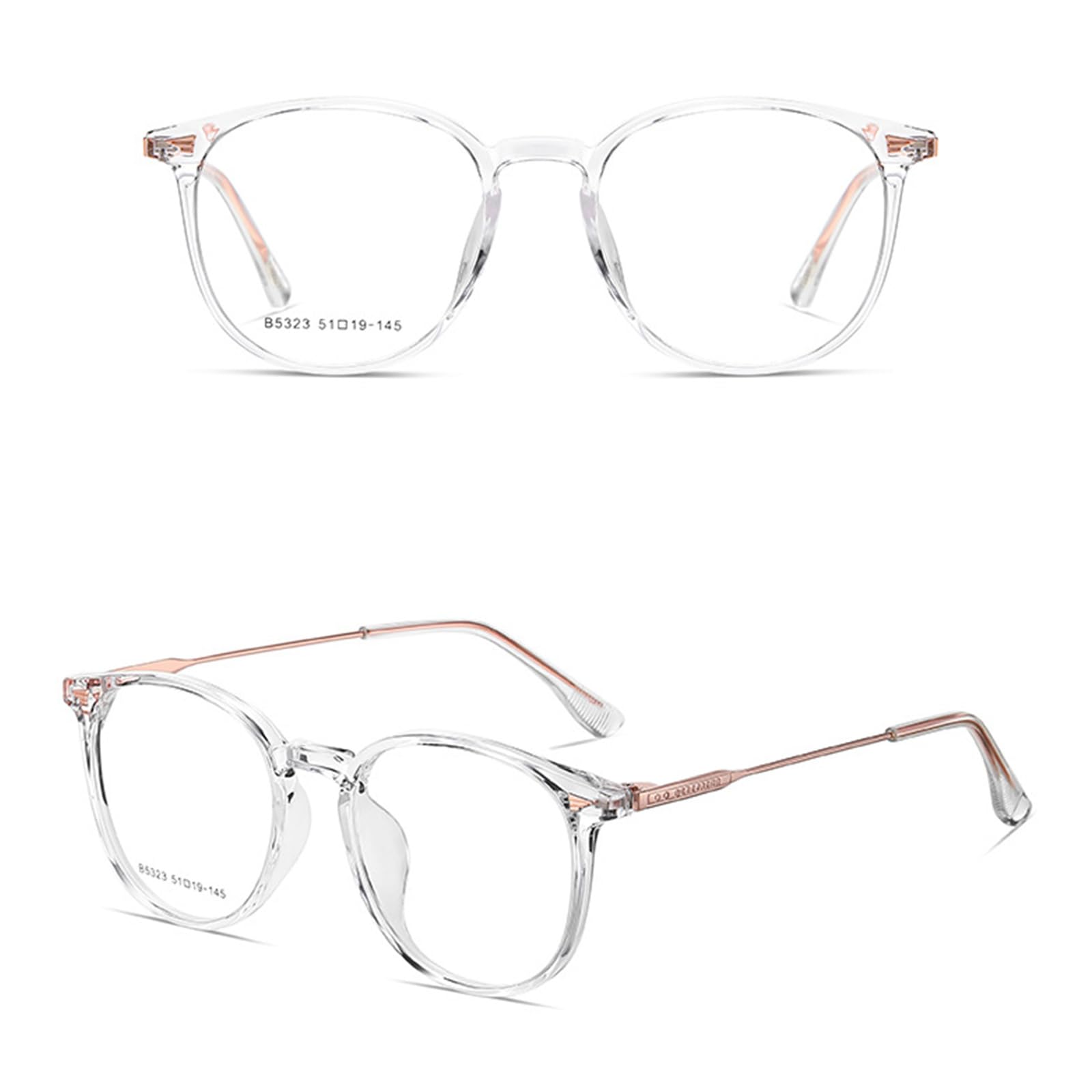 Gafas Luz Azul para Mujer Hombre, Gafas Filtro Antifatiga Anti-luz Azul Y Gafas Bloqueo Luz Azul contra UV Gafas para Ordenador Redondo Clásico Montura TR90,D