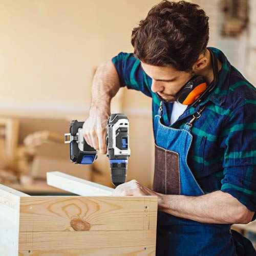 Bielmeier 20V Max Cordless Drill Set, Drill Kit With Lithium-Ion And Charger,3/8 Inches Keyless Chuck, Electric Drill With 2-Variable Speed Switch Led Drill 2 Pcs Brush And 58Pcs Drill Bits… #TOP5