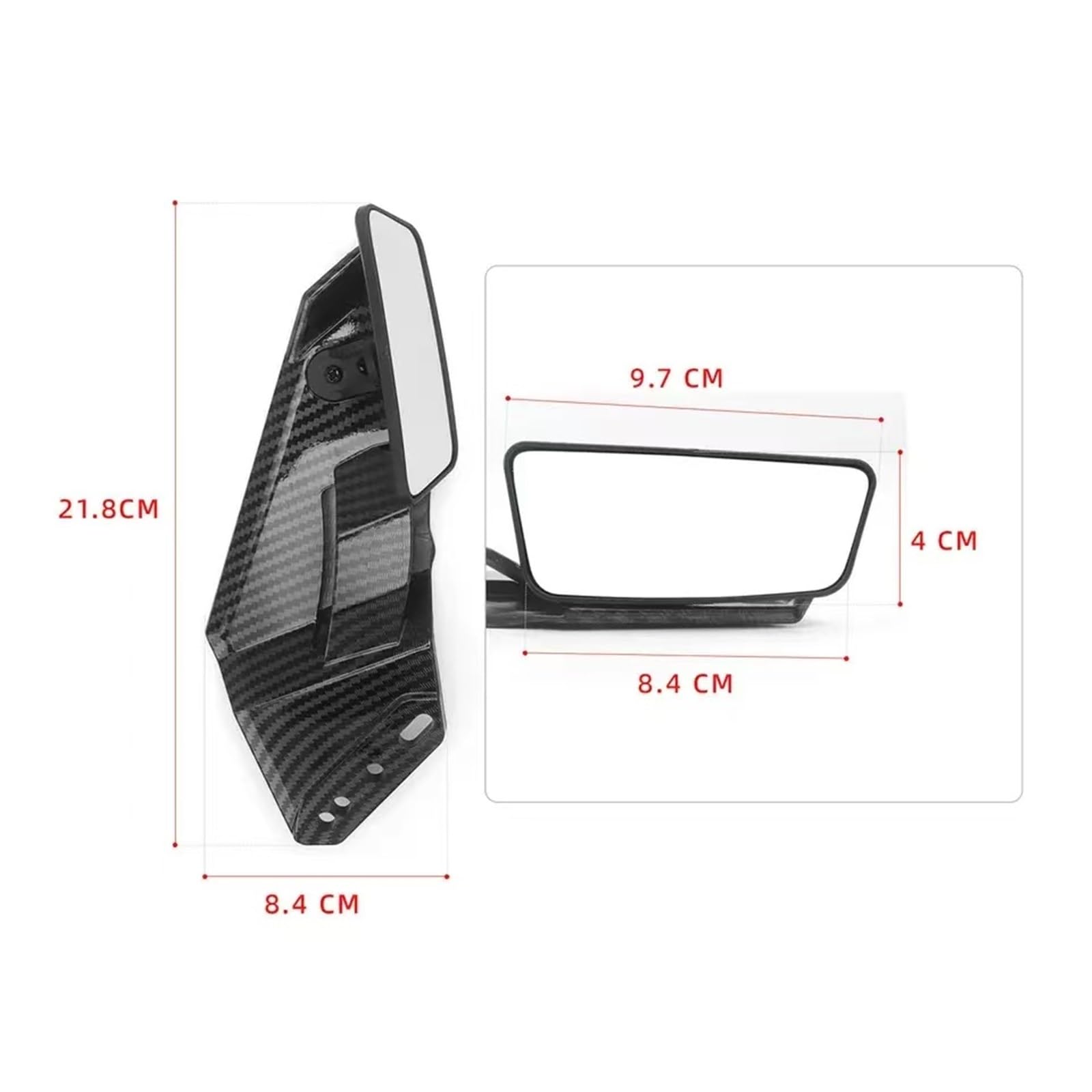 Carénage De Becquet Latéral Réglable en Fiber Carbone avec Rétroviseurs pour Yamaha YZF R1 R3 R6 R15 R25 R125 T-MAX530