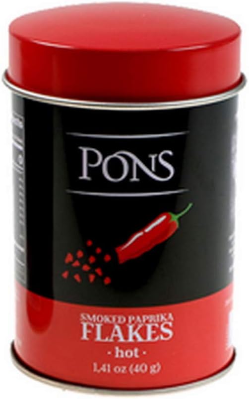 Pons. Hot Smoked Dried Peppers Flakes. Smoked Paprika Flakes. 40g (1.41oz)