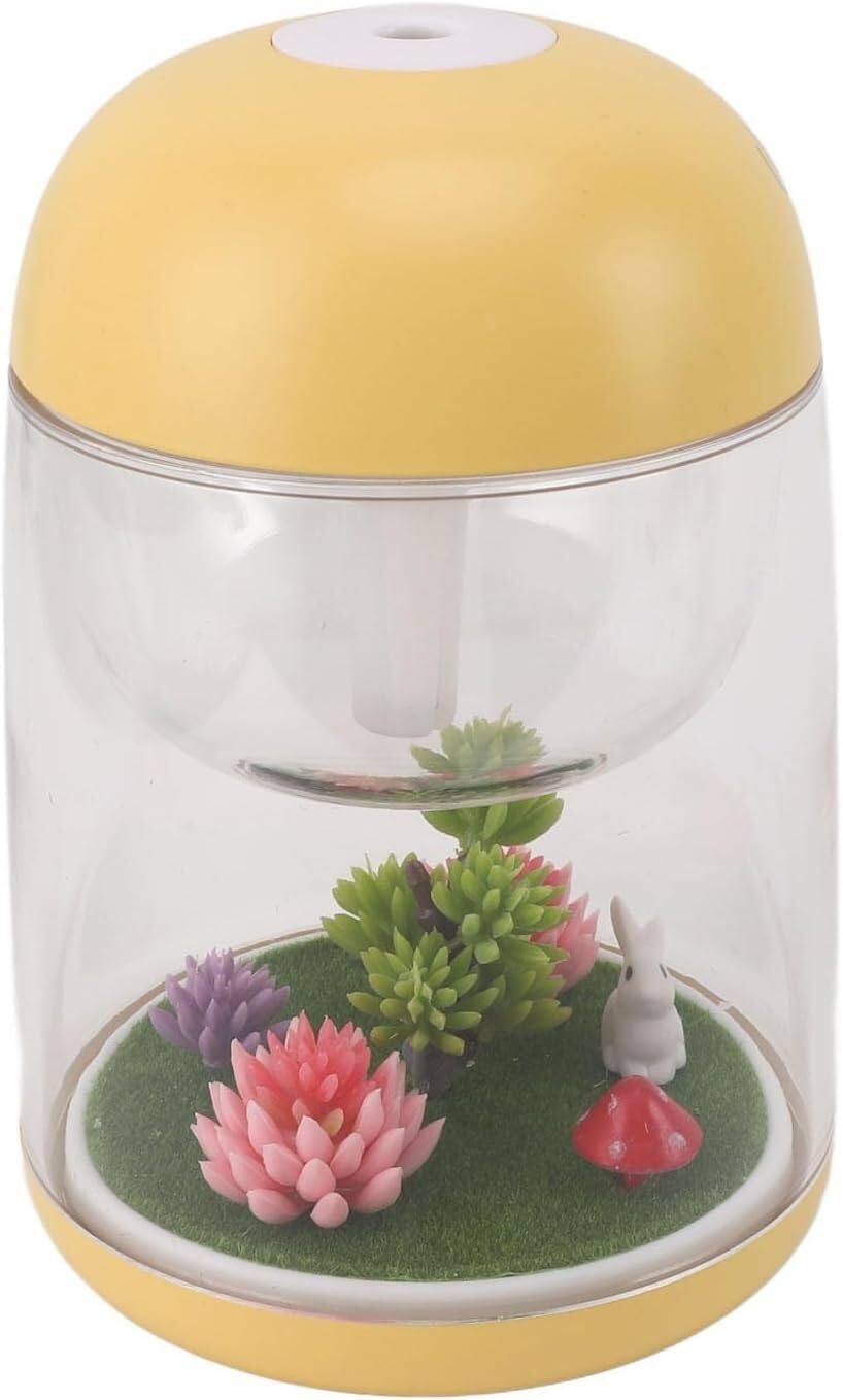 Do użytku domowego Mini nawilżacz, nawilżacz Micro Landscape ABS cichy ultradźwiękowy 180 ml do samochodu(Giallo)