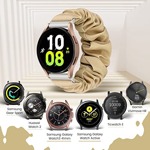 ShuYo Stretchy Bands Compatible with Samsung Galaxy Watch 5/4 40mm 44mm / Galaxy Watch 5 Pro 45mm / Galaxy Watch 4 Classic 42mm 46mm,4 pack 20mm Replacement Elastic Cute Fabric Stretchy Wristabnd for