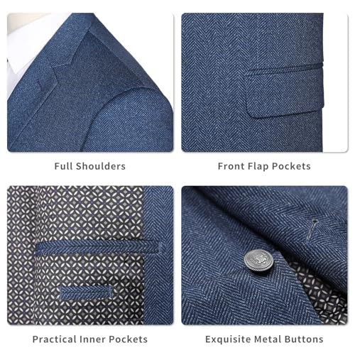 AMY ZHU Men's Knit Stretch Blazer Sport Coat Classic Fit Casual Business Suit Jacket, Regular & Big and Tall Sizes3