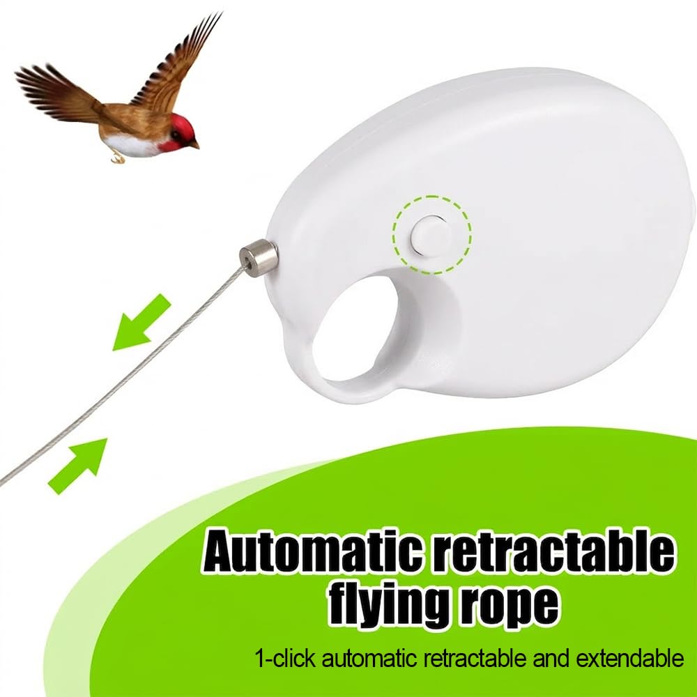 Harnais pour oiseaux - 6 m - Auto-rétractable - Pour perruches, calopsittes et perruches - Longicauda