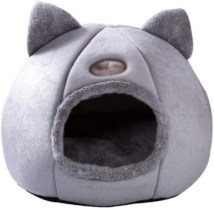 سرير لتدفئة القطط في الشتاء من ديكديل، عش مريح وناعم للحيوانات الاليفة للاماكن الداخلية، منزل نوم للحيوانات الاليفة والقطط والكلاب شبه مغلق