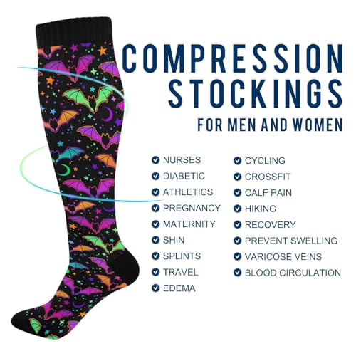 Image of Compression Socks for Women & Men, Knee High Socks for Circulation Medical Running Athletic Nurse Travel