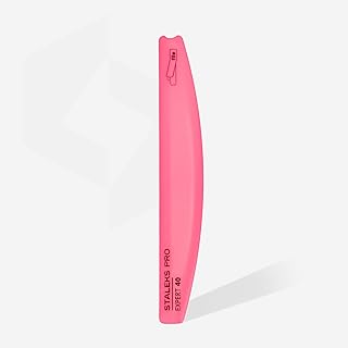 STALEKS PRO Expert 40 Crescent Beveled Plastic Nail File Base – Lightweight Manicure & Pedicure Tool for Disposable Files (162x25mm)