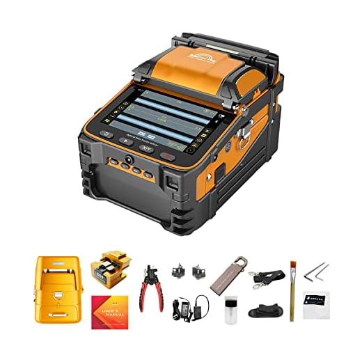 QIIRUN Soudeuse Fibre Optique Fusion Splicer AI-9 5s Épissage 15s Chauffage, Épisseur de Fusion de Fibre Optique avec Vidéos Tutorielles pour Projets d'épissurage de câbles FTTH et de fibres.