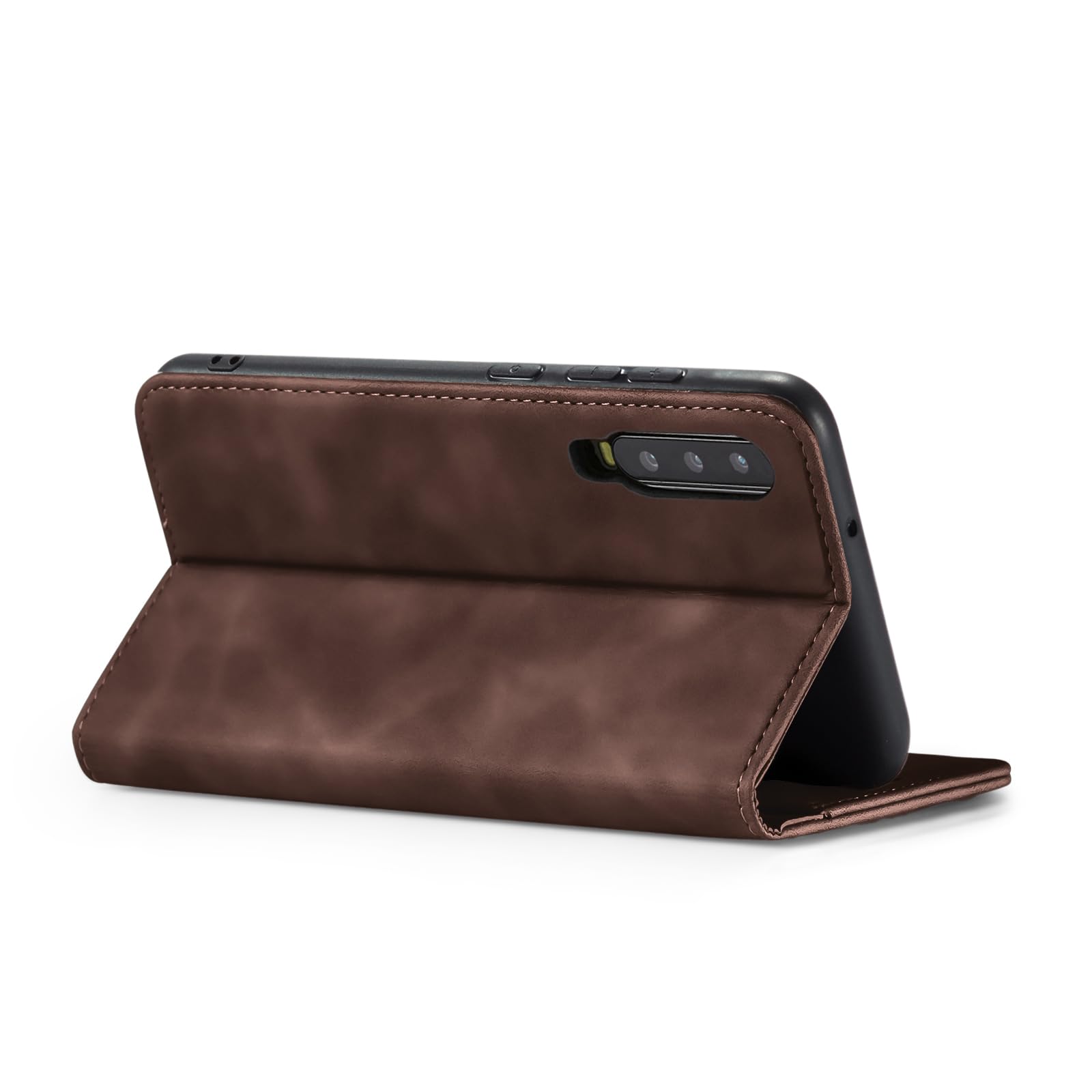 Funda Con Tarjetero Y Atril Para Huawei P30 - Piel Sintética, Cierre Magnético, Color Marrón Claro