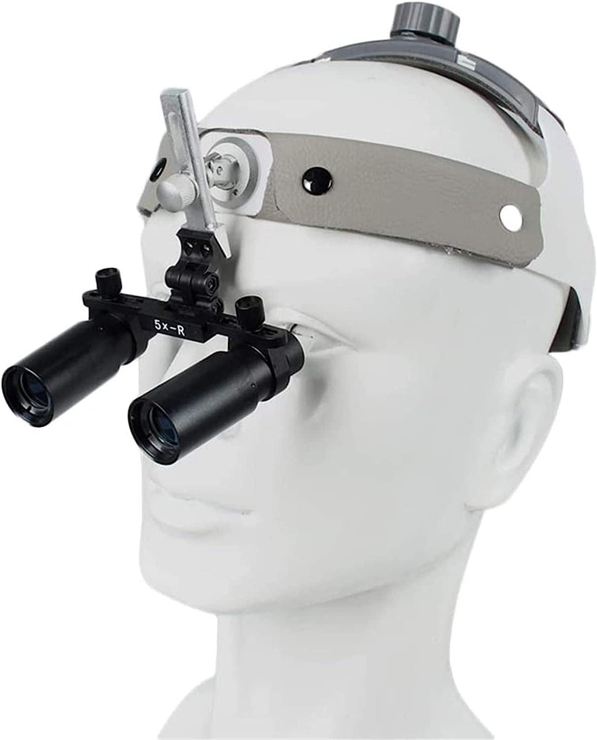asdchZen Headband Magnifier,Handheld Digital Magnifier,Dental Surgical Binocular Headband Loupes With Headlights 5X Magnifier For Stomatology,Gynecology,Cardiology,Brain Surger