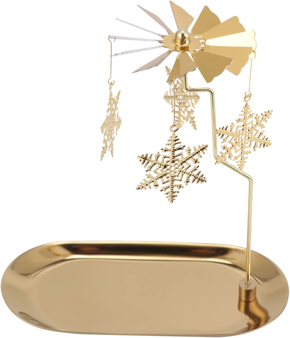 HOMSFOU 3 Sets Rotating Candle Holder Candle Metal Windmill Reindeer Candle Holder Christmas Iron European Style Rotary Candle Spinner Candlestick Christmas Tea Light Holder to Fly