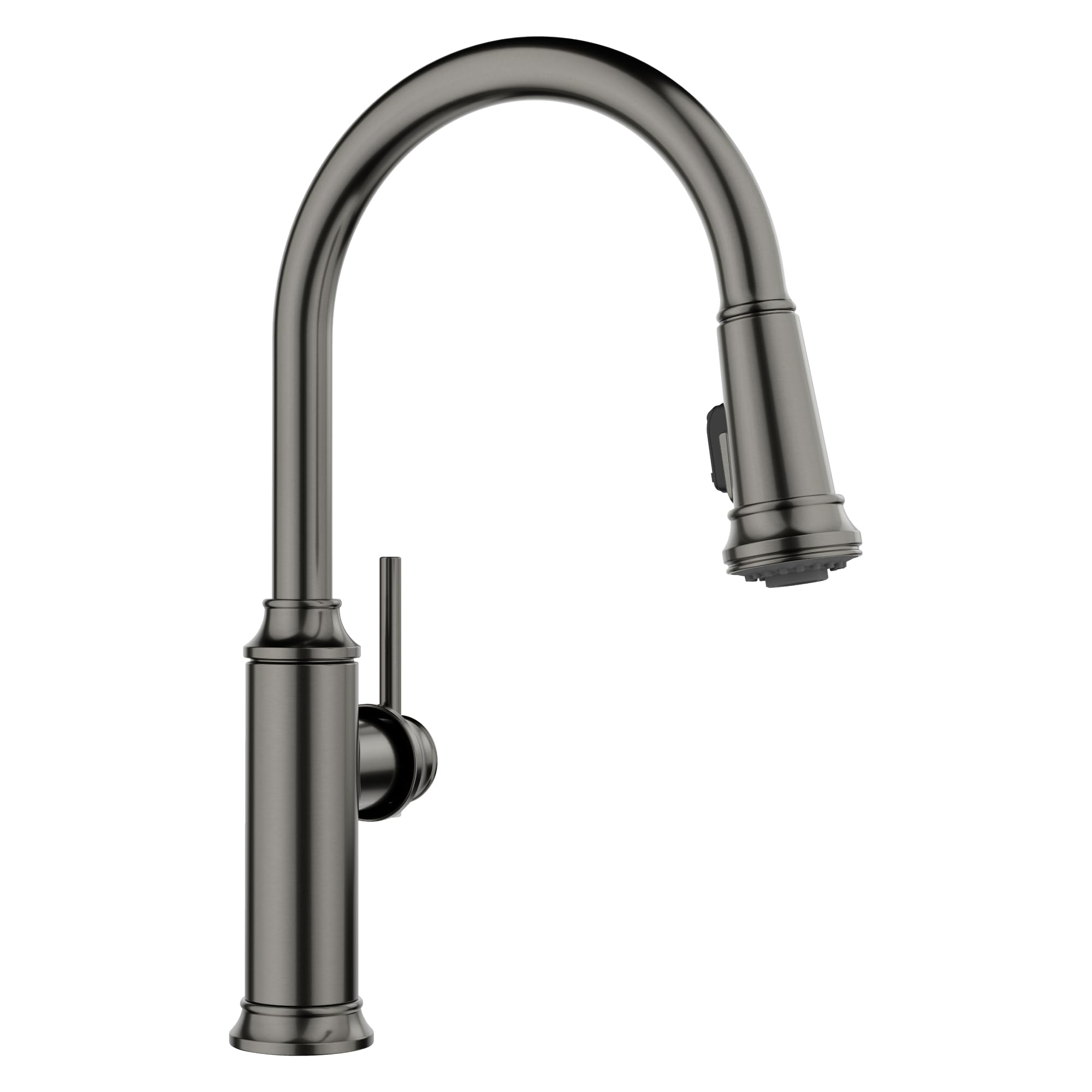 Blanco 443262 Empressa High Arc Pull-Down Dual Spray Kitchen Faucet - 1.5 GPM - Satin Dark Steel