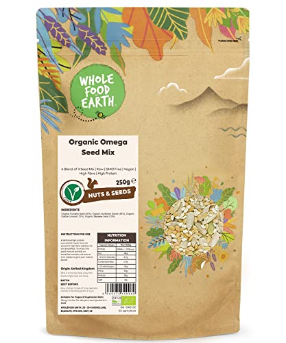 Organic Omega Seed Mix 250g | A Blend of 4 Seed Mix | Raw | GMO Free | Vegan | High Fibre | High Protein | Certified Organic