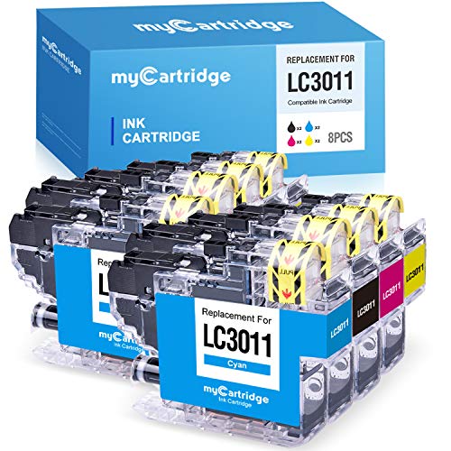 myCartridge Compatible Ink Cartridges Replacement for Brother LC3011 LC-3011 ink cartridge Work with Brother MFC-J491DW MFC-J690DW MFC-J895DW MFC-J497DW Printer 8-Pack (2 Black 2Cyan 2Magenta 2Yellow)