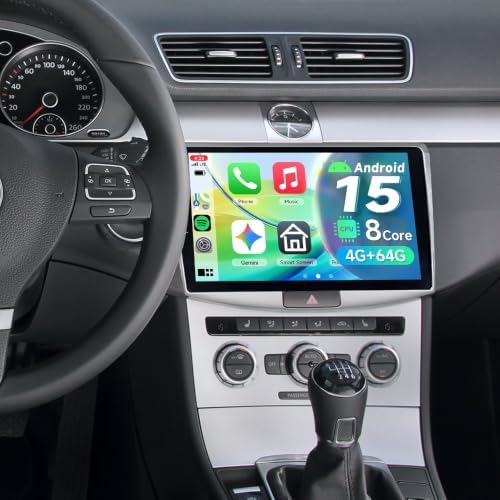10.1" IPS 8Core AI Radio Android15 Car Stereo for VW Passat B7 CC 2010-2015 | 4+64G CarPlay Passat B7 Gemini AI Wireless CarPlay Android Auto SWC Bluetooth WiFi GPS Navigation DSP FM/RDS HD Rear Camera
