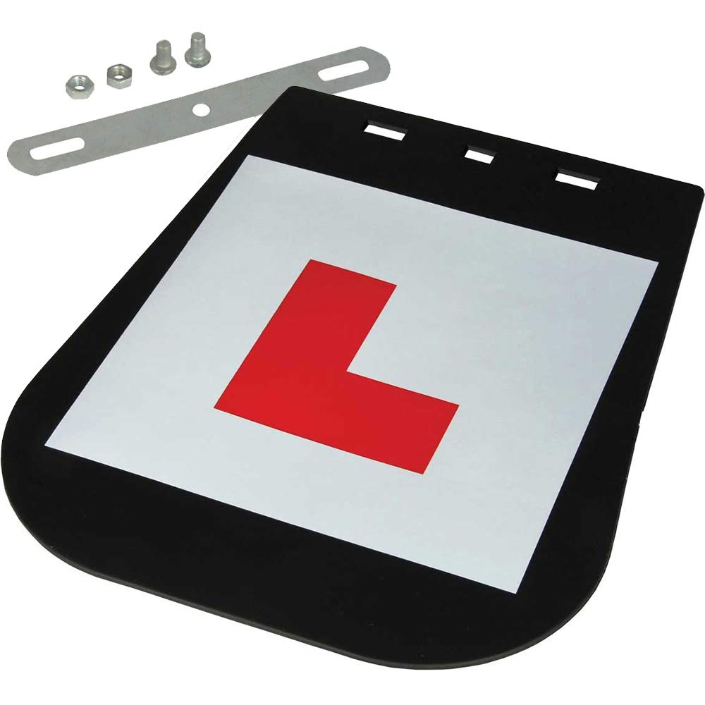 Motorcycle Motorbike Scooter Quad Learner L-Plate Mudflap Mud Guard & Fixing Kit