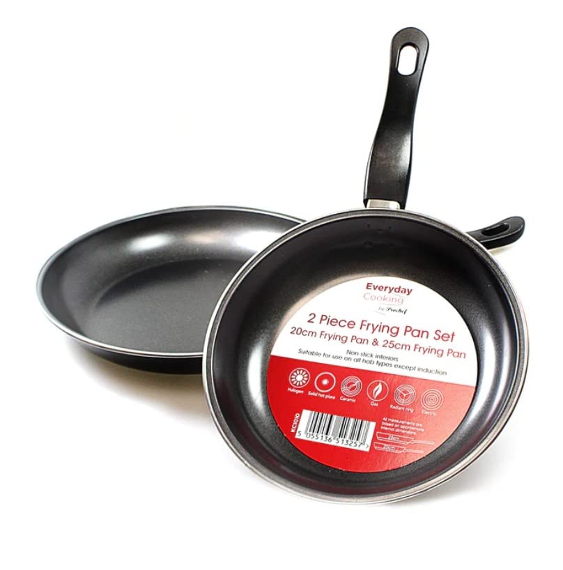 YSAMAX Aluminium Non-Stick Fry Pan, 2 Pieces 20cm and 25cm for Everyday Cooking, Heat Resistance Mini Pan for Home Kitchen, Works Well with Gas Stoves, Induction Cooker