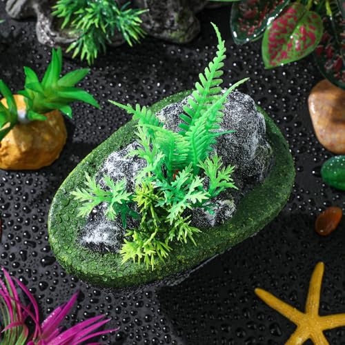 Image of Toddmomy 2 Pack Floating Aquarium Decorations Realistic Rock Ornament Fish Tank Landscape Hideout for Betta and Small Fish 5.11X5.51X2.75In
