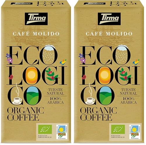 Image of Tirma Organic Ground Blend Coffee 250g | 100% Arabica | Premium Spanish Coffee | Rich Flavour | High in Antioxidants | For Cafetiere/French Press, Filter, Pour Over, Drip, Moka Pot or Aeropress