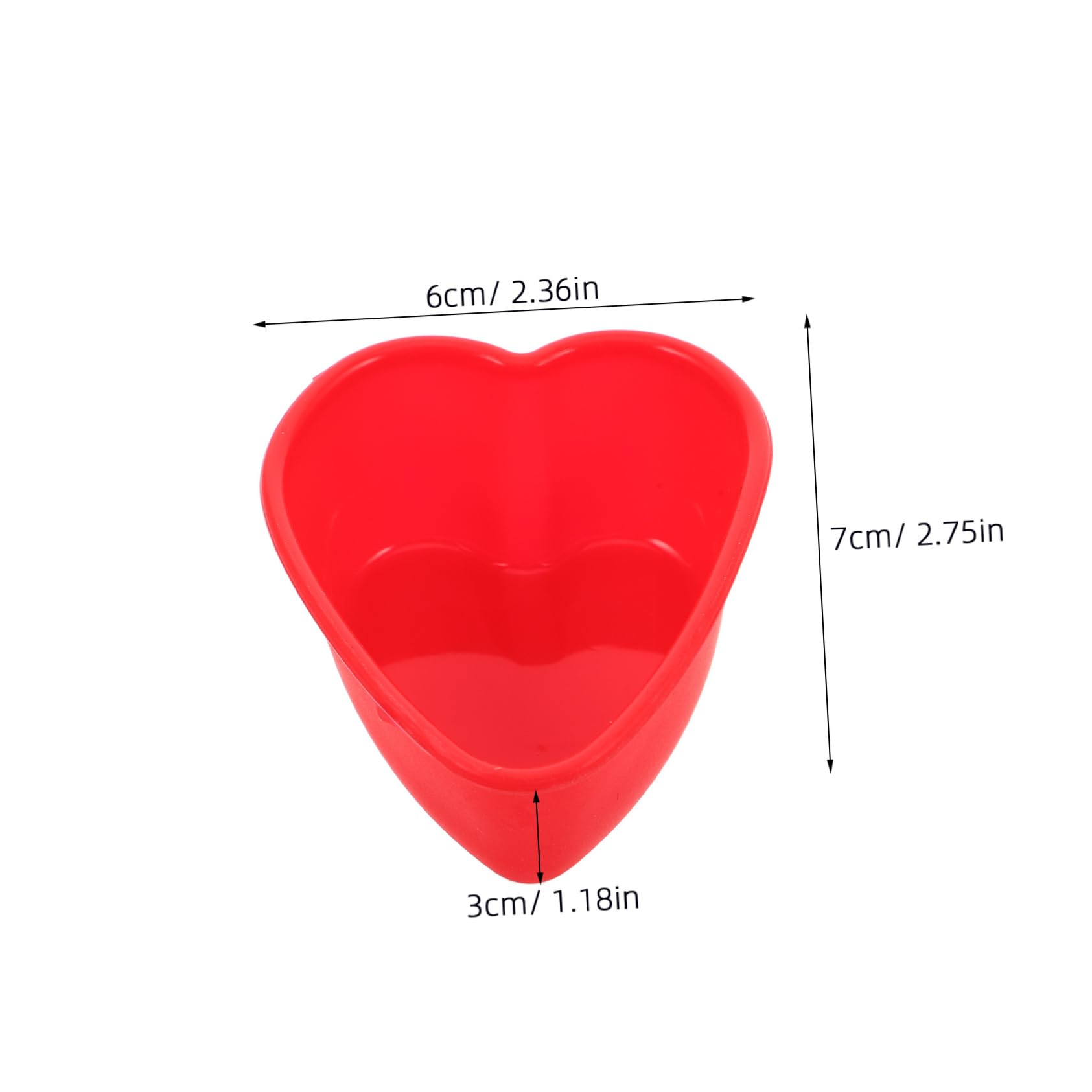 Stampo Cuore in Silicone Rosso 7cm 50 Pezzi per Dolci | Riutilizzabile, Sformatura Facile, per Dessert Piccoli, Adatto a San Valentino