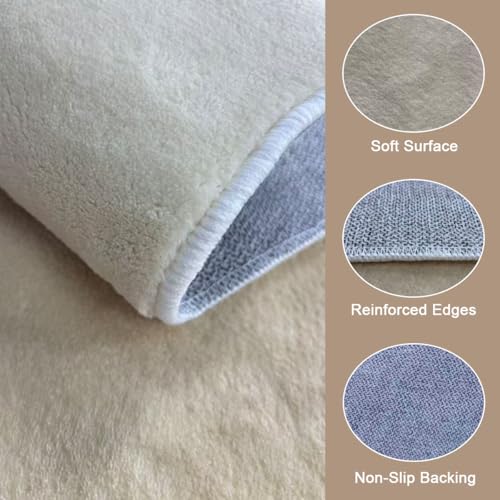 Tapete Decorativo Irregular Beige Crema 5x8 Pies miniatura 5