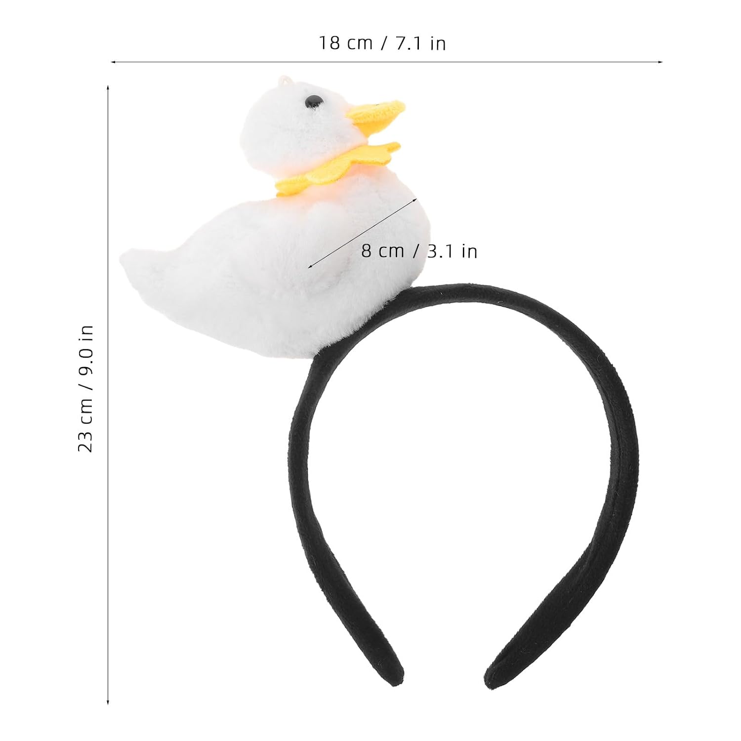 Plush Duck Costume Headband for Parties, Reusable White Accessory image 2