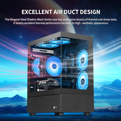 Image of NINGMEI Gaming PC Desktop, AMD Ryzen 7 9700X 8 core 3.8GHz(up to 5.5GHz), GeForce RTX 5060 8GB, 16GB DDR5 RAM 6000MHz, 1TB NVME SSD, 650W PSU, Windows 11 Home 64-bit, WiFi, Black