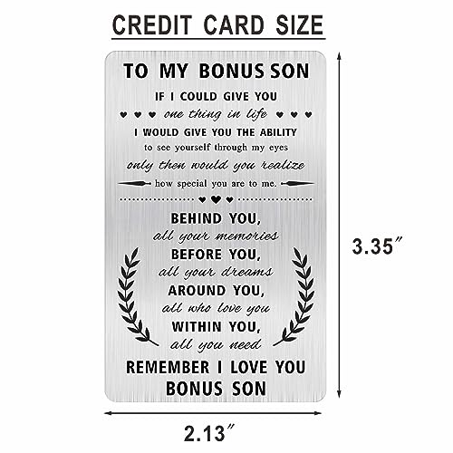 Alotozo Stepson Christmas Wallet Card - To My Bonus Son Gifts - Step Son Cards from Mom Dad2