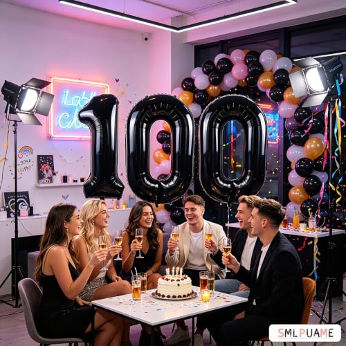 Image of 40 Inch Black 0 Balloon, Large Self Inflating Number Balloons 0-9