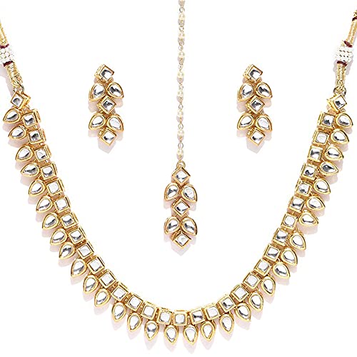 Karatcart Gold-Plated Handcrafted Kundan Stone-Studded Choker Jewellery Set for Women (B07MQ4SVG3) Amazon Price History, Amazon Price Tracker