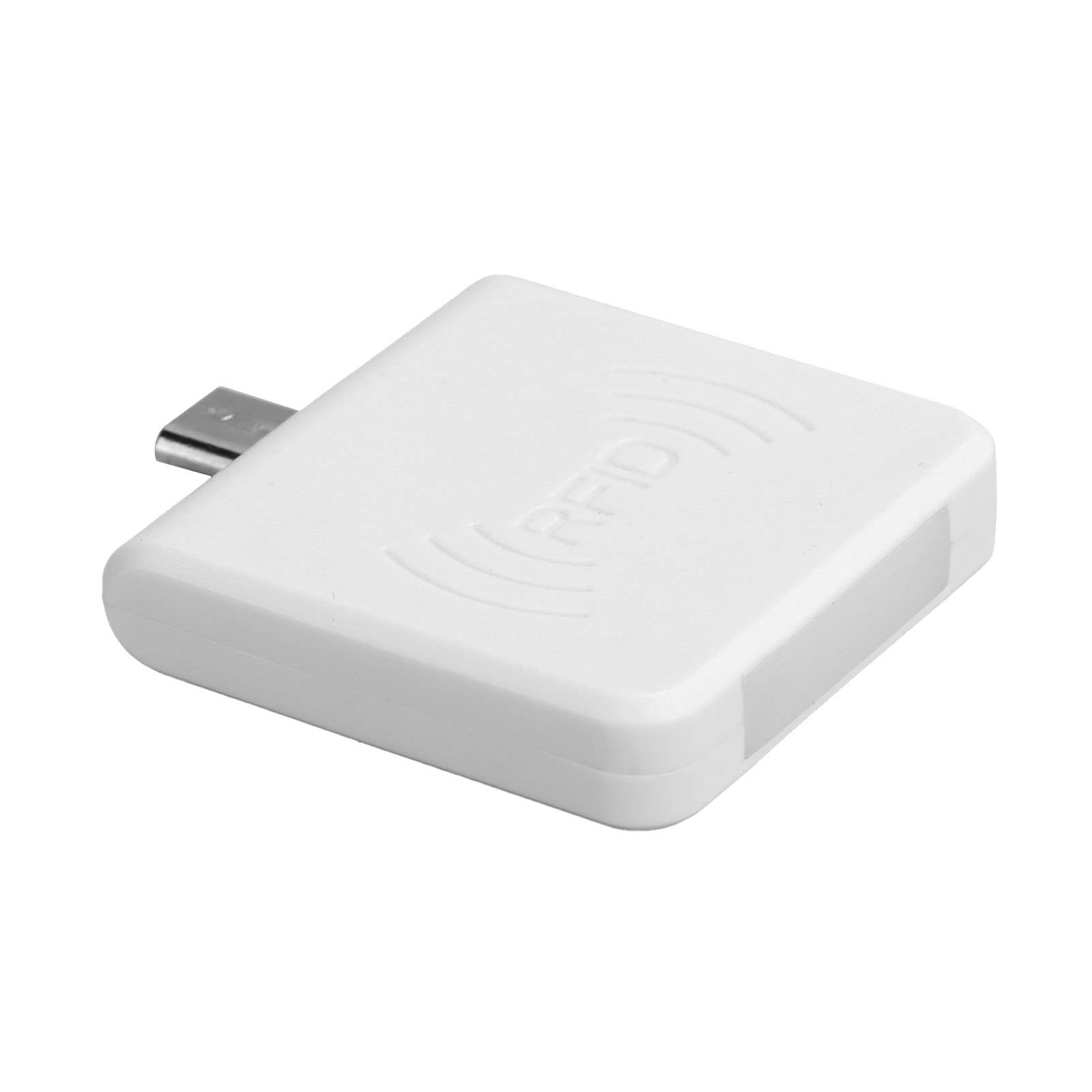 Lector de Tarjetas RFID Teléfono móvil OTG Lector de Tarjetas portátil USB Interfaz Micro USB UHF RFID Escritor de Mano(Blanco)
