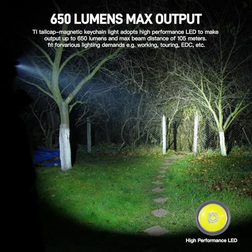 Image of ThruNite Ti USB-C Rechargeable Keychain Flashlight, 650 Lumens(2PCS) | 5 Brightness Modes, IPX-6 Waterproof, 6061-T6 Aluminum, 26.5g Pocket Mini Light for EDC Camping & Everyday Carry