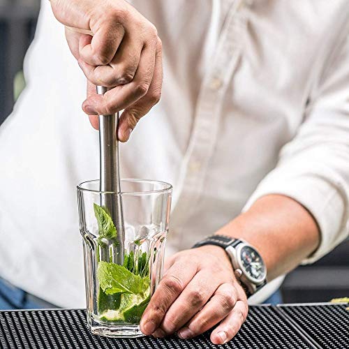 Cocktail Shaker Set for Professional Bartender and Home Bar including 24oz Martini Shaker, Measuring Jigger, Muddler, Mixing Spoon, 2 Liquor Pourers, 4 Drinking Straws & 1 Brush - Thumbnail 3