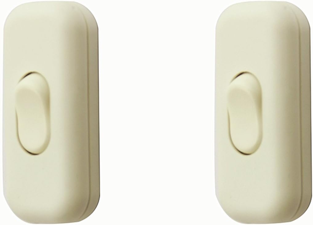 Torpedo Switch/[2 Pack] SFTlite White Inline Switch Use Inline 2 or 3 Core,Inline Lamp/Light/Bulb Switch