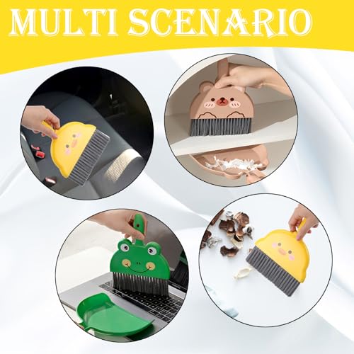 JYJLLM Ultimate Kehrschaufel und Besen Set mit Mini-Bürste und Küchenbesen, gelbes Huhn – Bild 4