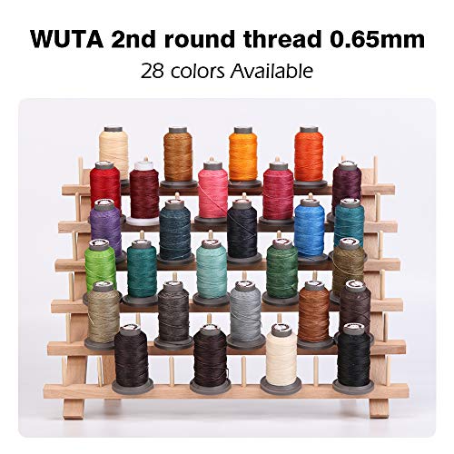 Hilo encerado para cuero 0.65 mm 98 yardas color crema miniatura 4