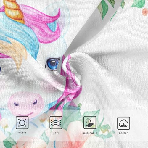 CHIFIGNO Boy Briefs Cotton Underwear Printed Soft Kids Boys Brief Underwear, Cute Unicorns Flowers White3