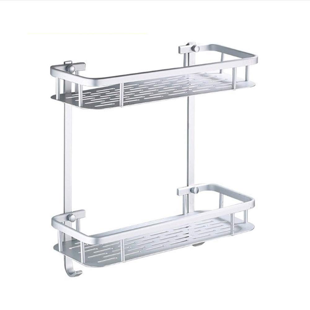 MIAOXIAO Aluminum Shower Shelf, Bathroom Shelf Basket No Drilling Shower Organizer Wall Mounted, Adhesive Storage Basket for Shampoo,B