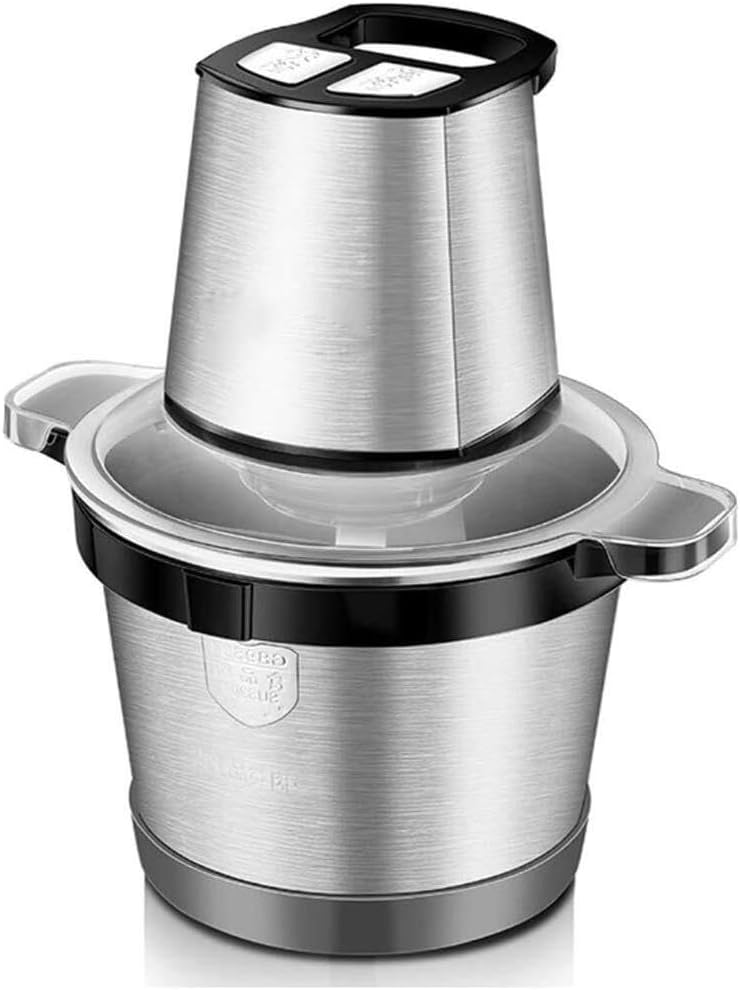 Meat Grinder, Electric Food Chopper with Stainless Steel Shaft & 3L Glass Bowl, Small Kitchen Food Processor for Vegetables, Garlic, Onions, and Meat Grinding