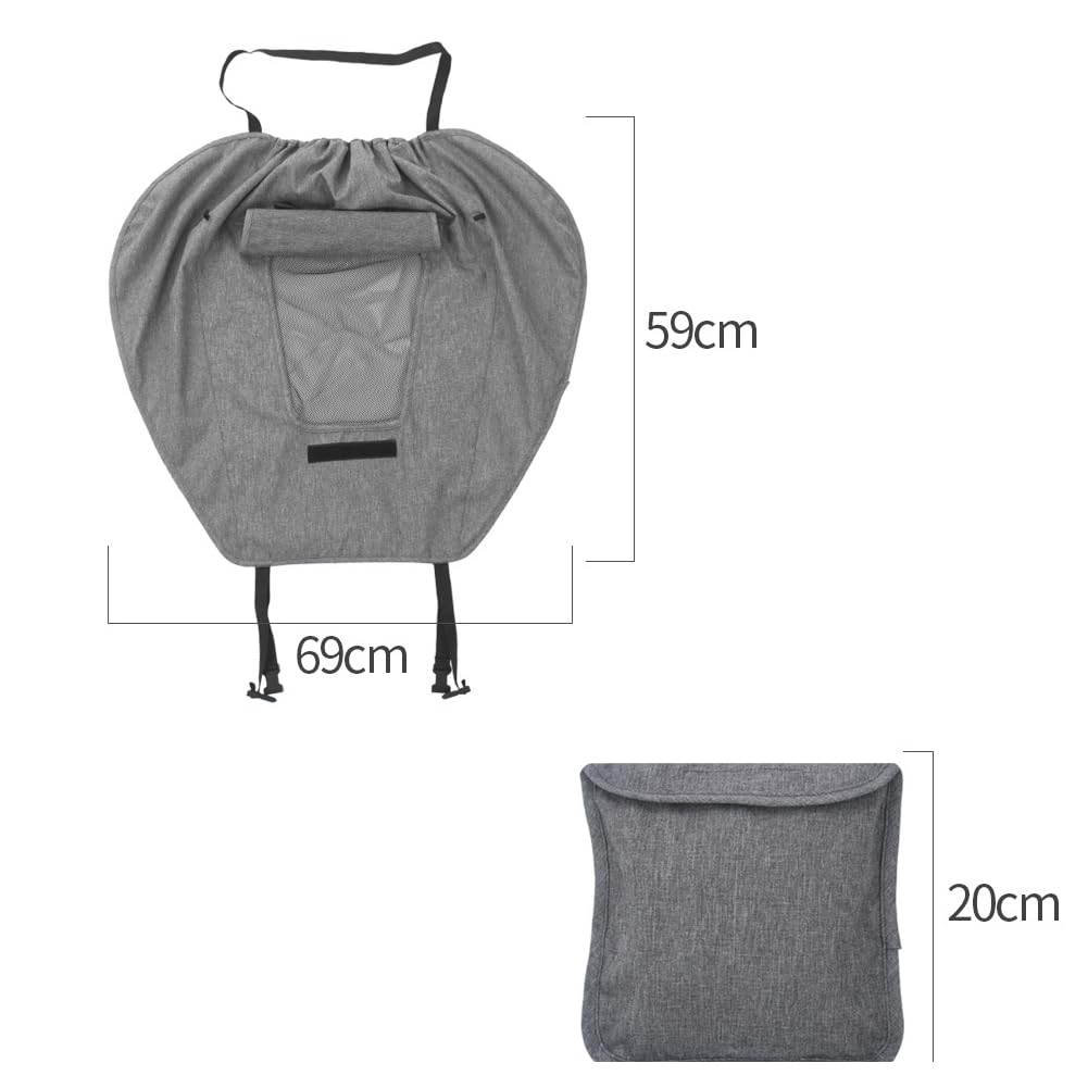 Parasole per Passeggino, Parasole Passeggino Universale,Universale Regolabile UV 50+, Regolabile Parasole universale passeggino con Lucernario, telo parasole per carrozzina e passeggino, Grigio