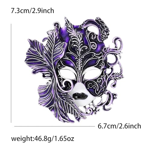 Image of Blue Venice Queue Mask Brooch Pin for Women & Men