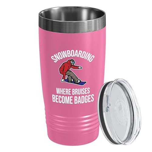 Snowboarding Pink Edition Viking Tumbler 20oz - Snowboarding Where bruises