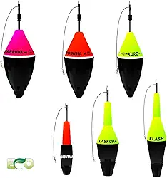 JR Pesca Kit 6 Boias Ecológicas Cevadeiras e Torpedos Livre de Chumbo Alta Sensibilidade Pesca Esportiva Cores Variadas