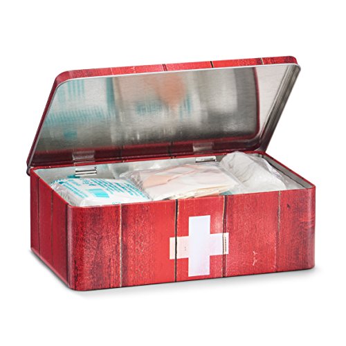 Zeller 19232 First Aid Medicine Box, Metal, Red, Approx. 20 x 13 x 6.8 cm Zeller 19232 First Aid Medicine Box, Metal, Red, Approx. 20 x 13 x 6.8 cm