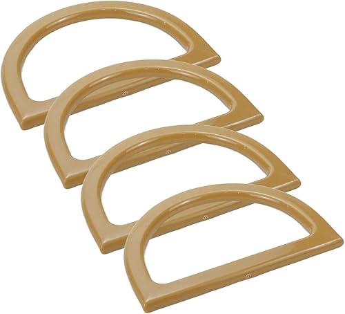 KUMGROT 4 piezas en forma de D hechas a mano con mango de bolsa de plástico de repuesto de 5 pulgadas, mango decorativo suave para bolso de playa de