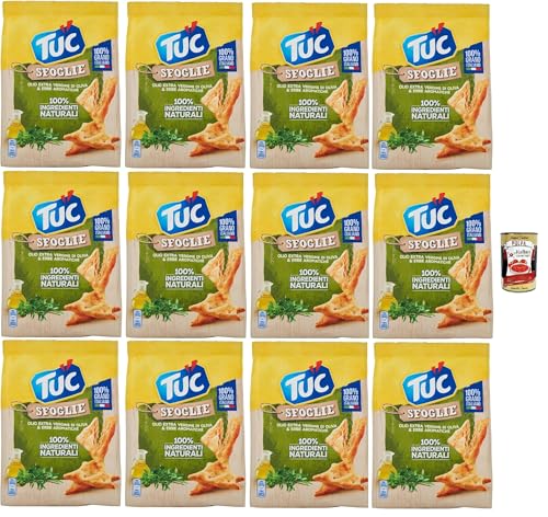 Tuc Sfoglie, Extra natives Olivenöl und aromatische Kräuter, dünne und knusprige Dreiecke, im Ofen gegart, 12x 170g + Italian Gourmet polpa 400g Tuc Sfoglie, Extra natives Olivenöl und aromatische Kräuter, dünne und knusprige Dreiecke, im Ofen gegart, 12x 170g + Italian Gourmet polpa 400g